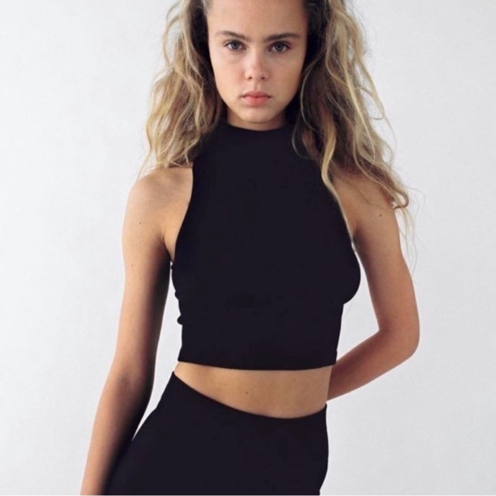 Zara cropped mock sleeveless turtleneck